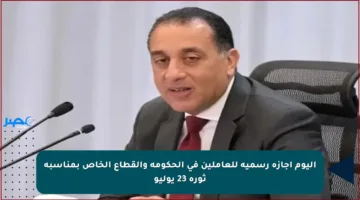 اليوم إجازة رسمية للعاملين في الحكومة والقطاع الخاص بمناسبة ثورة 23 يوليو